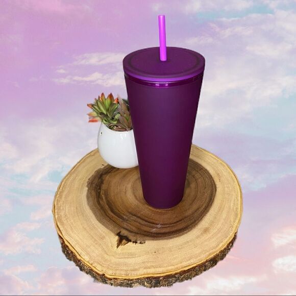Starbucks Venti Purple Soft Touch  24 oz Tumbler Cold Cup 2022 New - Picture 6 of 7